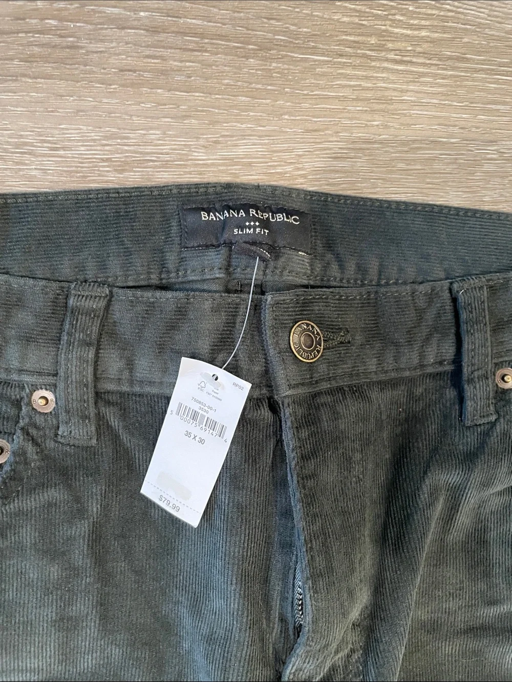 Banana Republic Men's Dark Green Corduroy Pants NWT